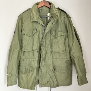 Alpha Industries Green M65 Field Jacket VTG 80s Military Rambo USA OG-107 USAF